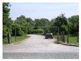 The car park entrance at Theale