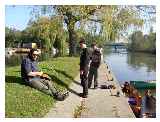 Tea break on Shiplake Lock Island 