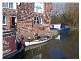 Got to Preston Brook and asked nicely if we could eat our sarnies at Venture Canoes. `Feel free` was the cheery reply  © Sean Langton